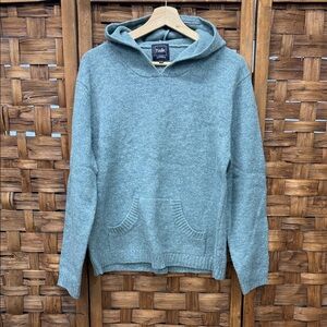 Twik Women's Pure Wool Cozy Blue Gray Hoodie